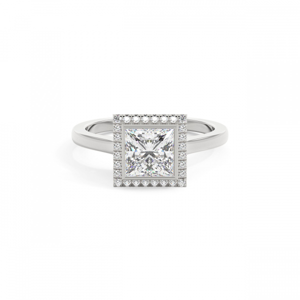 Princess Bezel Halo Engagement Ring