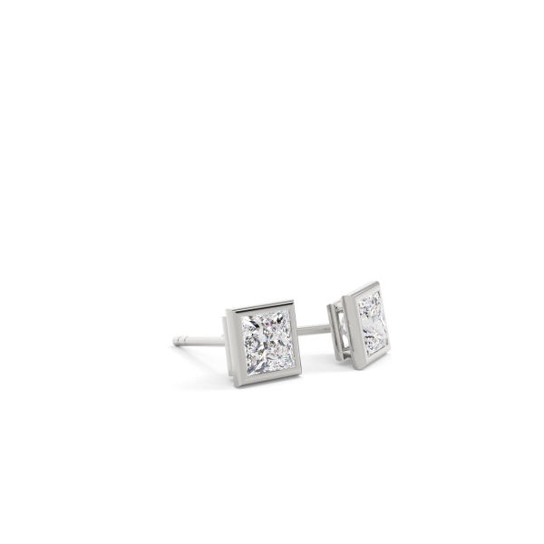 Princess Bezel Stud Earrings